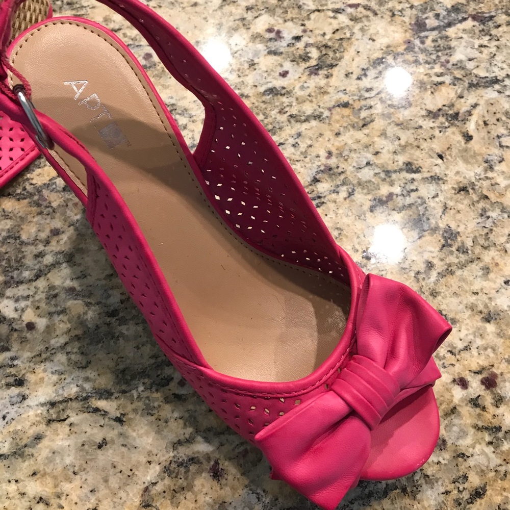Hot Pink Wedge Sandals